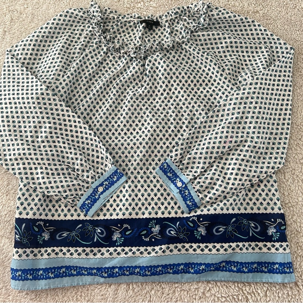 J.CREW 100% cotton Top Women’s  multicolor floral print size M